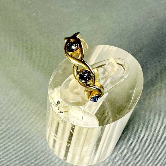 Sterling Silver toe ring with blue stones - Picture 4 of 13